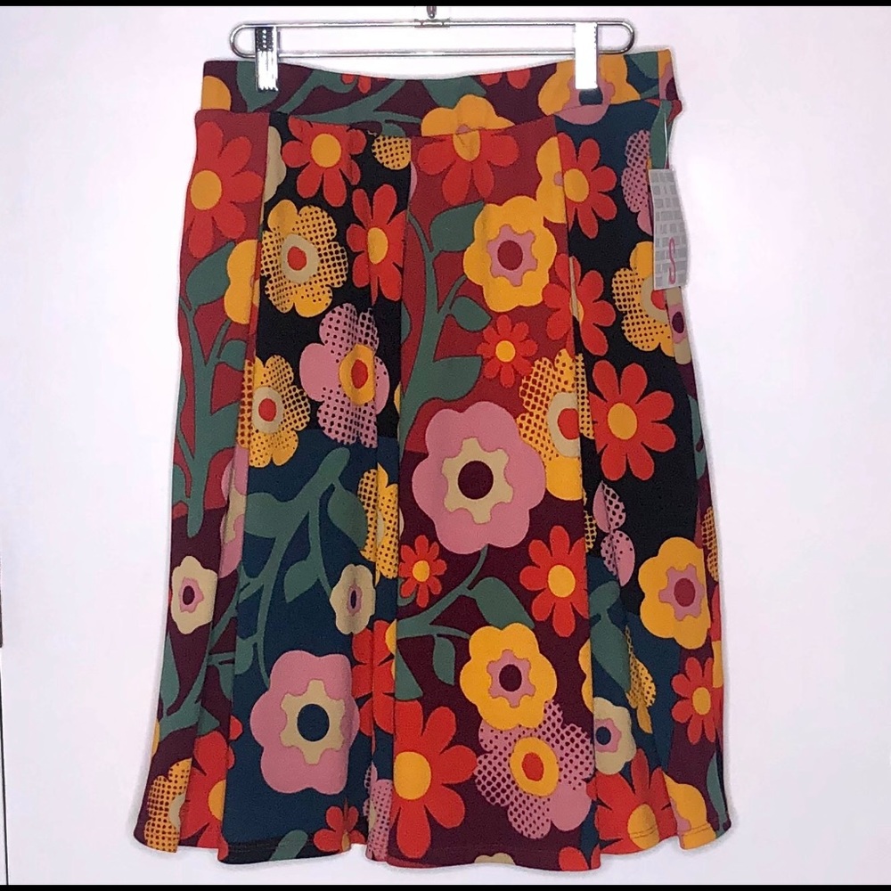 LuLaRoe Madison Skirt Retro Flowers